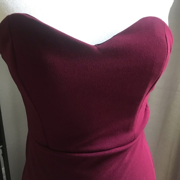 Lulu’s Burgundy Strapless Maxi Dress - Bridesmaids - Picture 3 of 5